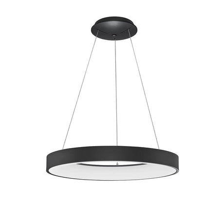 Rando LED Tynd hængelampe Ø 60cm akryl i moderne design med sort ramme.