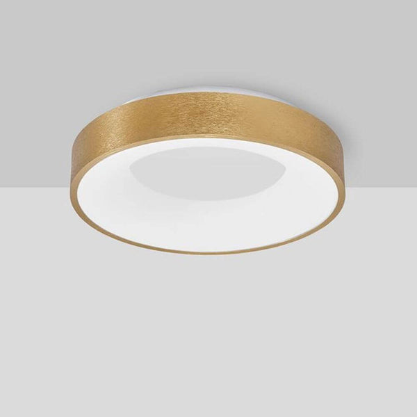 Rando Thin LED-Deckenlampe HighPower in Gold gebürstet, 38 cm, moderne runde LED-Deckenleuchte mit Acryl-Diffusor