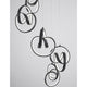 Rings LED Hängelampe Infinity Schwarz, moderne Deckenleuchte aus Aluminium und Acryl, elegantes Design mit warmweißem Licht.