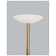 Rocco LED Stehlampe Metall Acryl mit satiniertem Nickel-Finish und weißem Glas, modernes Design
