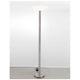 Rocco LED Stehlampe Metall Acryl mit satiniertem Nickel-Finish und weißem Glas, moderne Stehleuchte