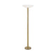 Rocco LED Stehlampe Metall Acryl in elegantem Design mit weißem Glas und goldfarbenem Metallfuß.