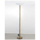 Rocco LED Stehlampe Metall Acryl mit goldfarbenem Fuß und weißem Lampenschirm, ideale Beleuchtung für moderne Interiors.
