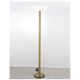 Rocco LED Stehlampe Metall Acryl mit satiniertem Nickel-Finish und weißem Glas, stilvolles Design für modernes Wohnzimmer.