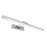 Rosa LED Bad Wandleuchte IP44 mit modernem Design und chromfarbener Oberfläche.