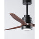 Sabal LED Ventilator aus Stahl und Holz in elegantem Schwarz für moderne Wohnräume.