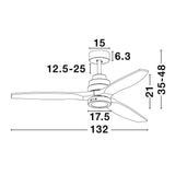 Sabal LED Fan Steel Wood