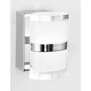 Nova Luce Sabia LED bathroom wall light with two white shades and chrome details, modern bathroom light