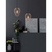 Sage Hängelampe Metall in Kupfer, moderne Pendelleuchte mit offenem Drahtdesign