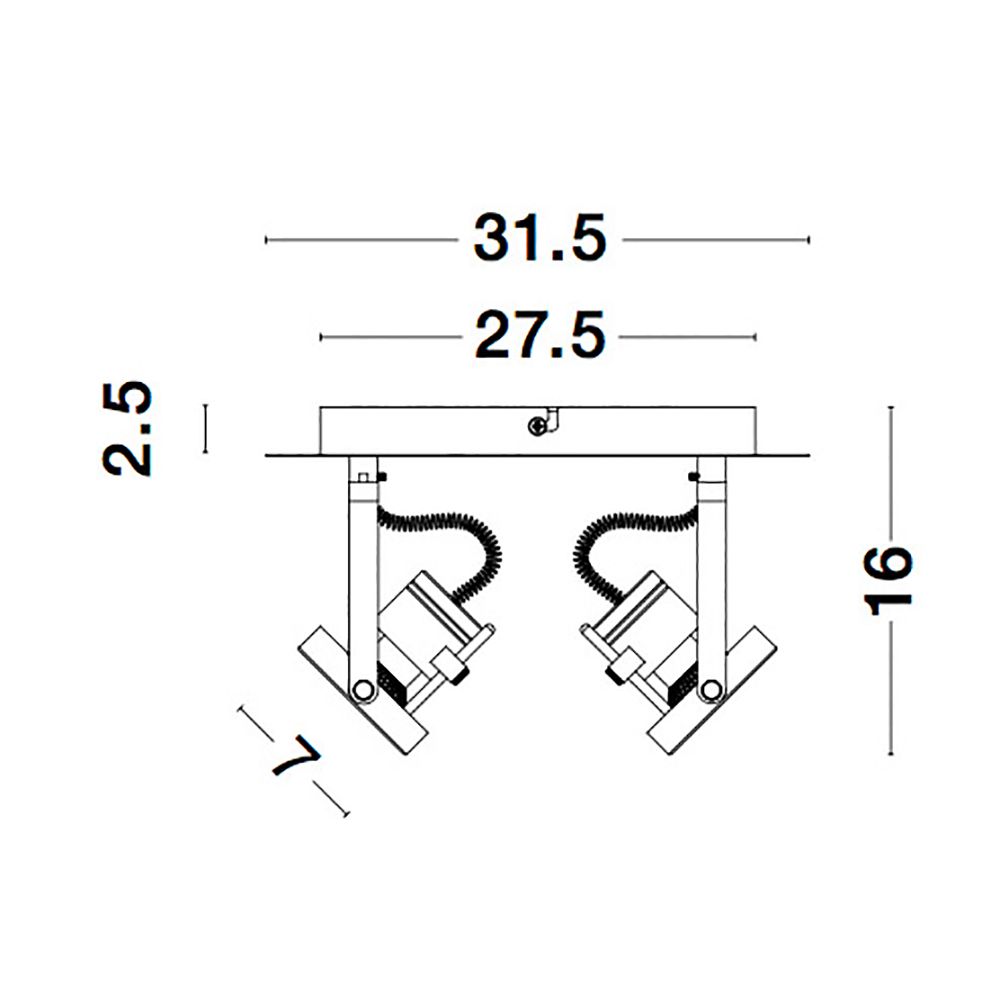 Salva Metall Deckenspot 2-flammig Schwarz  Nova Luce   