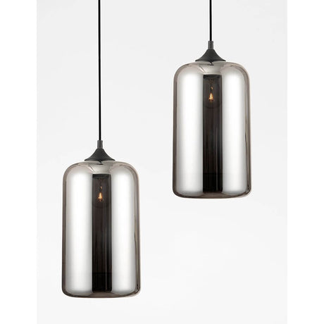 Savaz Glass hængende lampe krom, røgfarver