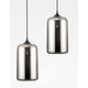 Savaz Glas Hängelampe in Chrom und rauchfarbenem Glas, moderne Pendelleuchte für stilvolle Innenräume.