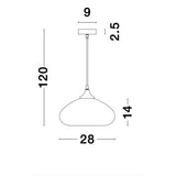 Savaz hanging lamp metal glass