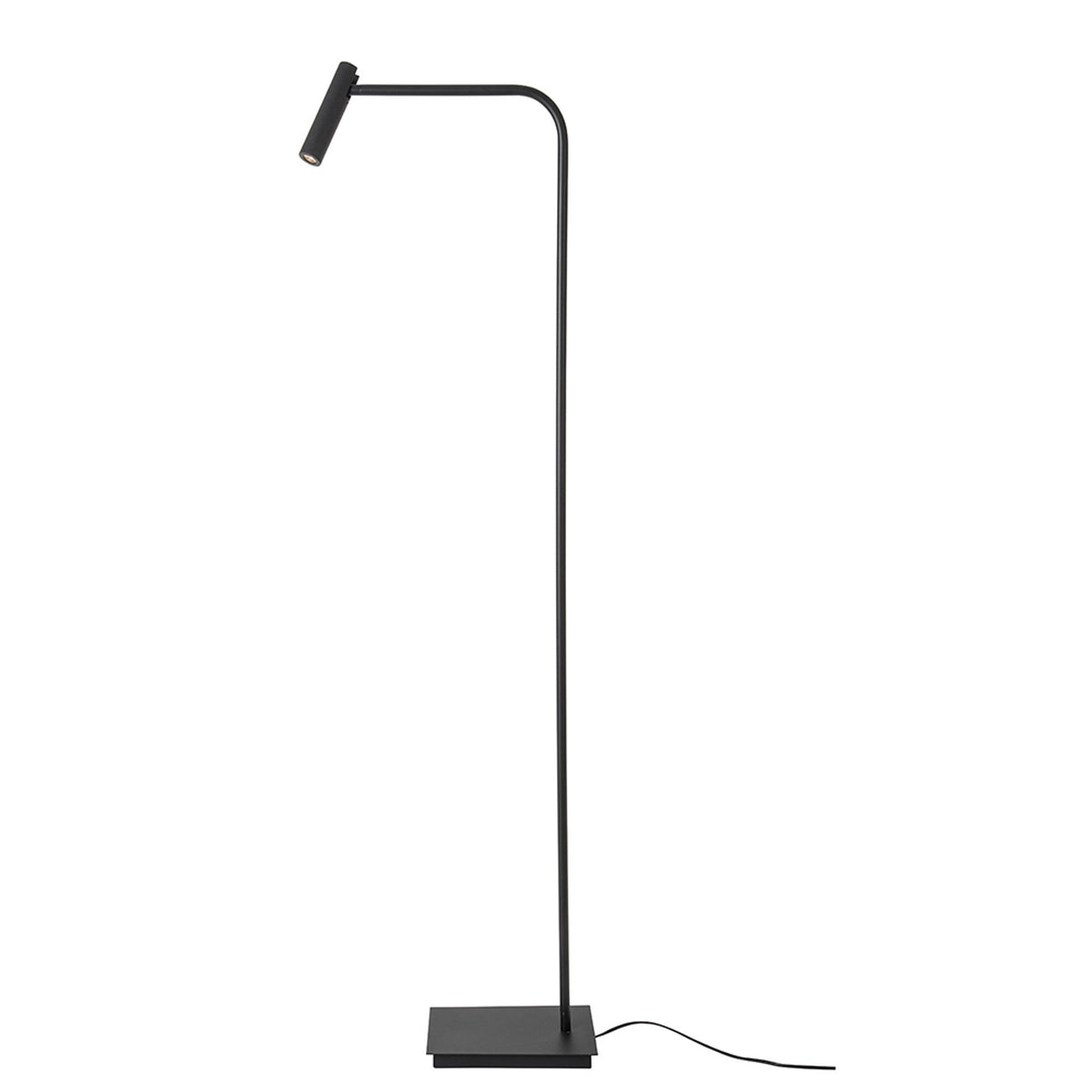 Nova Luce Sicily LED adjustable floor lamp, black metal, modern floor lamp with movable head, front view