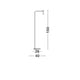 Nova Luce Sicily LED adjustable black floor lamp, technical side view with dimensions