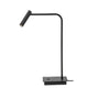 Moderne Sicilian Tischlampe in Schwarz, aus Aluminium mit verstellbarem Strahler und warmweißem LED-Licht.