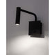 Sicily LED Wandlampe Schwarz an der Wand montiert, modernes Design mit warmweißem Licht.
