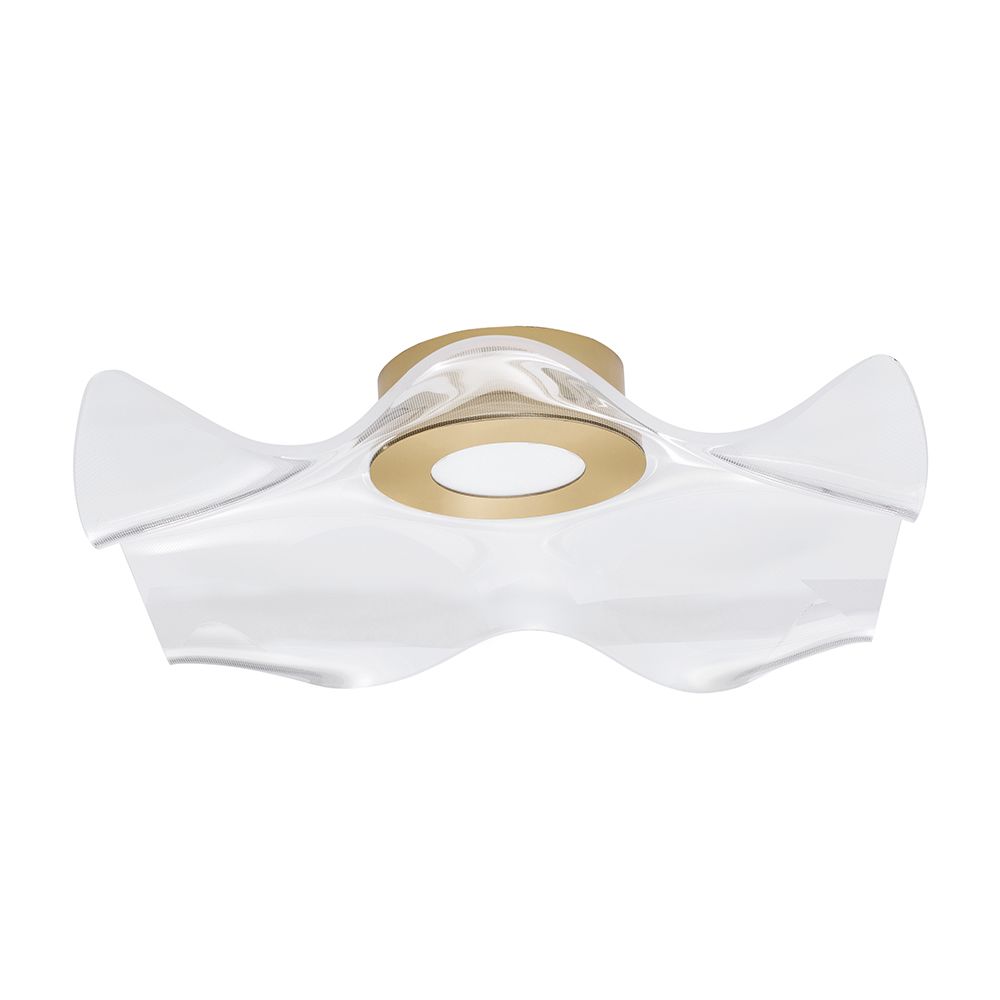 Siderno LED Ceiling Light Wavy Clear, Gold