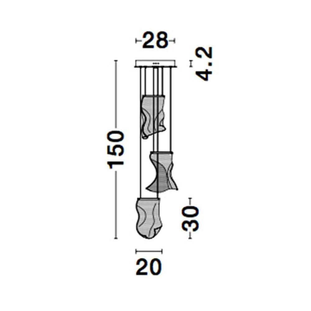 Sidero LED hanging lamp suspension acrylic