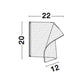 Siderno LED Acryl Tischlampe Klar - technisches Diagramm mit Abmessungen 20x22x12 cm