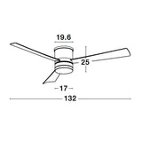 Silky LED Fan Wood White