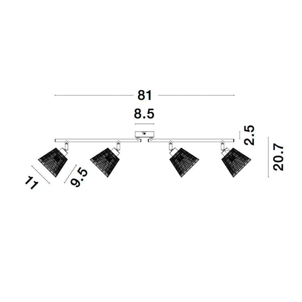 Spotlight a soffitto di sion tessuto a 4 fiamme bianco