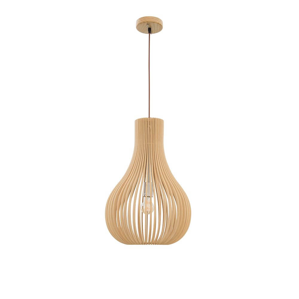 Soho Hängelampe Naturholz Ø 38cm aus hellem Naturholz, skandinavisches Design, warmes Ambiente, moderne Pendelleuchte.