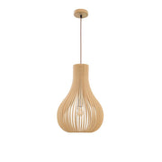 Soho Hängelampe Naturholz Ø 38cm, moderne Pendelleuchte aus hellem Naturholz im skandinavischen Design