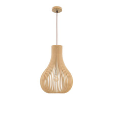 Soho Hängelampe Naturholz Ø 38cm, moderne Pendelleuchte aus hellem Naturholz im skandinavischen Design