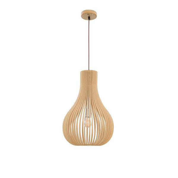 Soho Hängelampe Naturholz Ø 38cm, moderne Pendelleuchte aus hellem Naturholz im skandinavischen Design