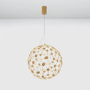 Nova Luce Sole LED wire ball pendant lamp in gold with an elegant design and LED lighting.