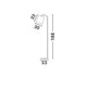 Maßzeichnung der Stabile Stehlampe 188cm Matt mit Abmessungen 188cm hoch, 33cm breit und 30cm tief.
