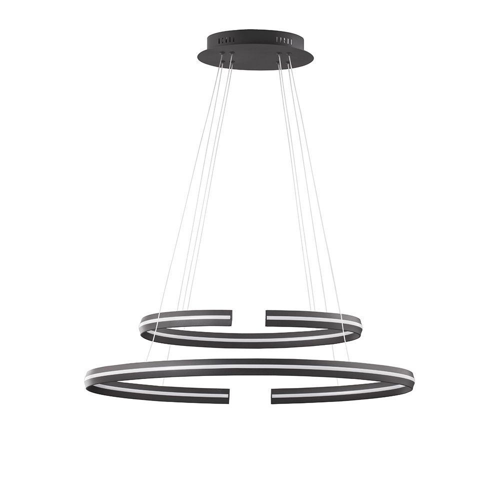 Torrent LED-roikkuu lamppu 2-renkaat metalli, akryyli