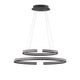 Torrente LED Hängeleuchte 2-Ringe Metall, Acryl in modernem Design mit dimmbarem warmweißem Licht