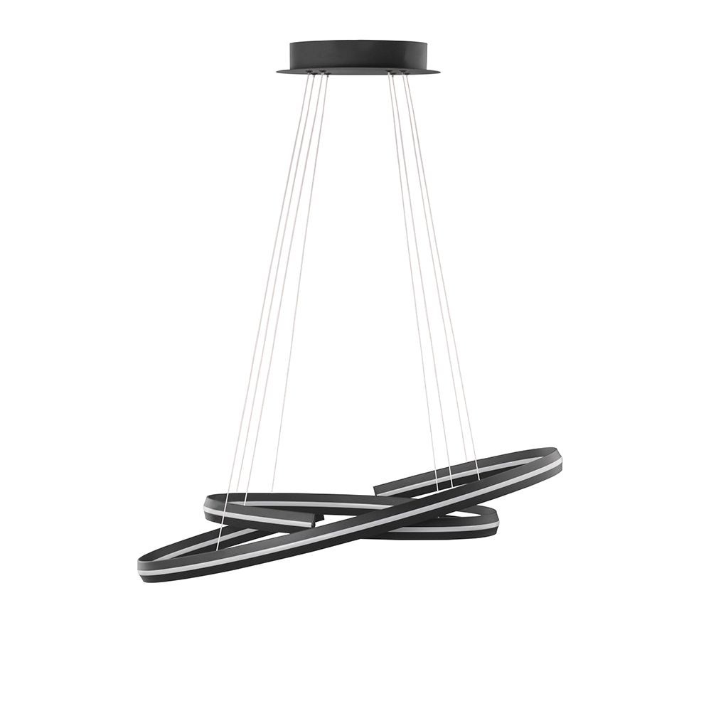Torrent LED-roikkuu lamppu 2-renkaat metalli, akryyli