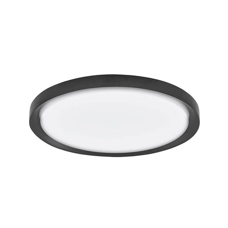 Troy LED Deckenlampe Rund, Metall – runde schwarze Deckenleuchte aus Aluminium mit weißem Acrylschirm, dimmbare 50W LED, 3000K warmweiß
