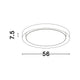Troy LED Deckenlampe Rund, Metall – flache runde Deckenleuchte 56 cm Durchmesser, 7,5 cm Höhe, integrierte dimmbare 50W LED, warmweiß