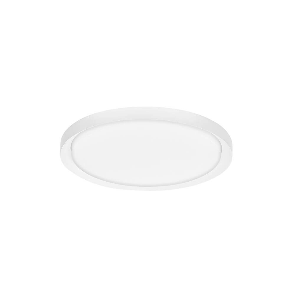Alt Tag: Troy LED Deckenlampe Rund, Metall – weiße runde LED-Deckenlampe aus Metall und Acryl, 50W, 2750lm, 3000K, dimmbar, für Wohnraum