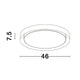 Troy LED Deckenlampe Rund, Metall – runde LED-Deckenleuchte 46 cm Durchmesser, 7,5 cm Höhe, weißer Acrylschirm, dimmbar, 50W 3000K