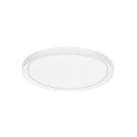 Troy LED plafonnier rond, métal – plafonnier rond blanc en métal et acrylique, 50W dimmable intégrée LED, blanc chaud 3000K, lumière moderne pour le salon