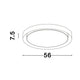 Troy LED Deckenlampe Rund, Metall – runde flache Deckenleuchte 56 cm Durchmesser, 7,5 cm Höhe, integrierte dimmbare 50W LED, warmweiß 3000K