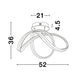 Truno LED Deckenlampe Metall Acryl technische Zeichnung mit Abmessungen