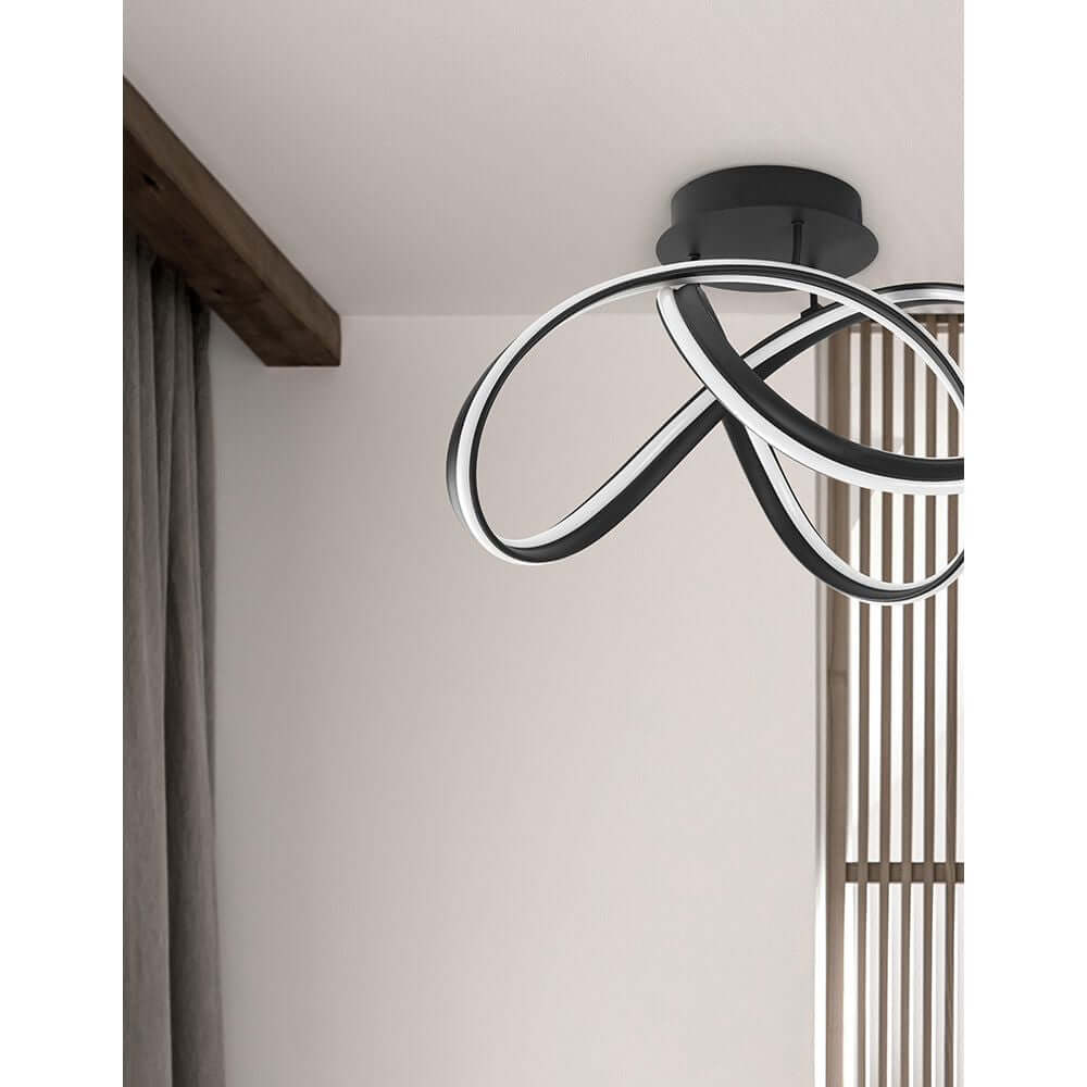 Truno LED Deckenlampe Metall Acryl an der Decke mit modernem Design und integrierter LED-Beleuchtung.