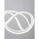 Truno LED Hängeleuchte Ø 52cm Geschwungen über einem grauen Hintergrund, modernes und minimalistisches Design.