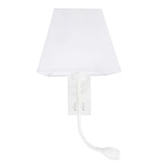 Valencia Wandlampe mit LED Leselampe in Weiß mit Stoffschirm und verstellbarem Strahler