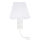 Valencia Wandlampe mit LED Leselampe in Weiß mit Stoffschirm und verstellbarem Strahler