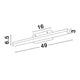 Maßzeichnung der Vanese LED Badezimmer Wandlampe IP44 in Chrom mit Abmessungen.