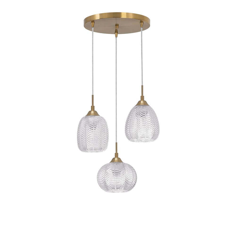 Vario hanging lamp 3-flame glass, metal