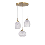 Vario hanging lamp 3-flame glass, metal