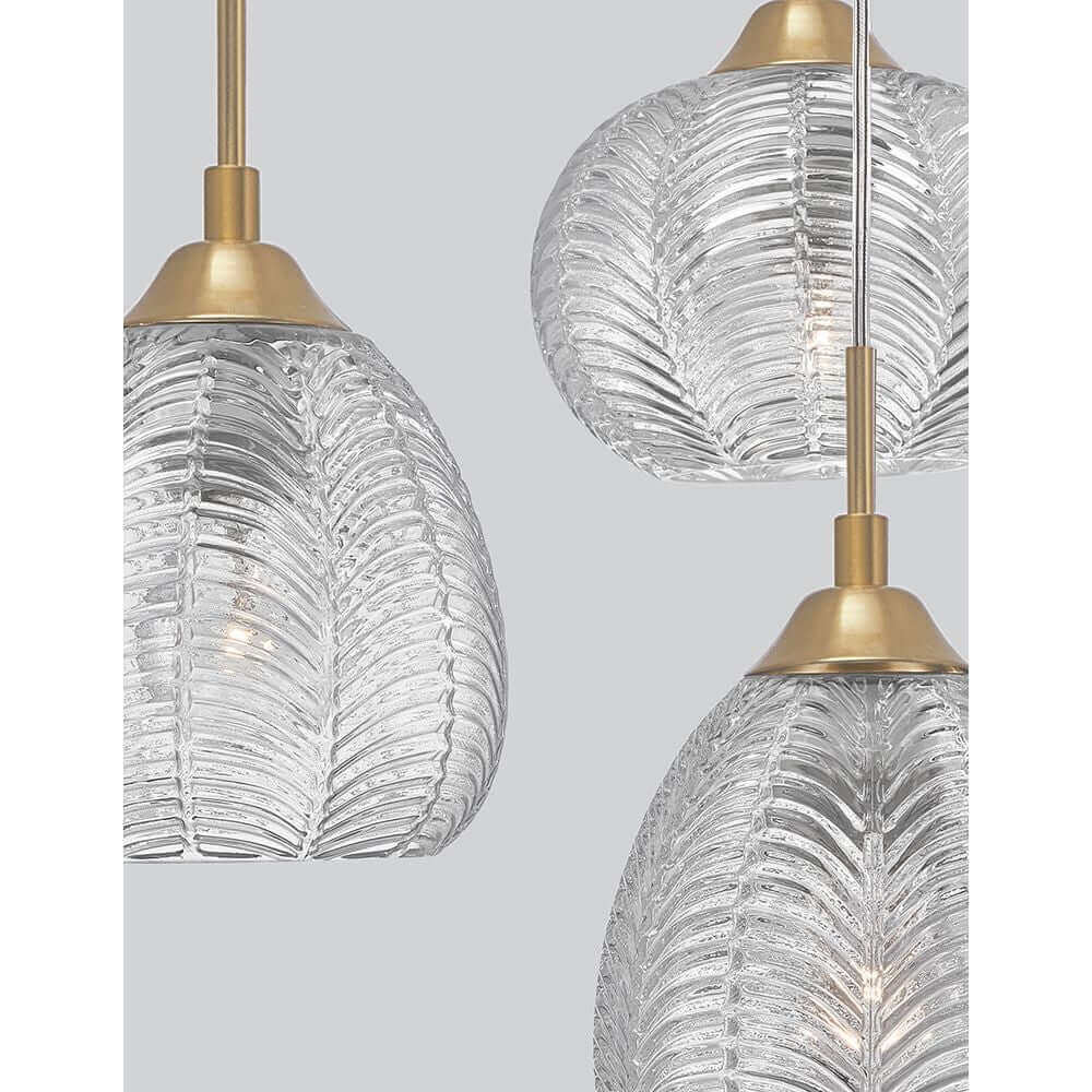 Vario hanging lamp 3-flame glass, metal